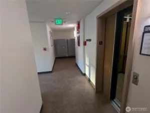 Shared lobby, mailboxes, and elevator