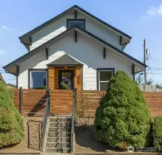 Closer view of front of house