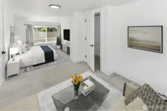 Virtually staged. Bedroom 2 upstairs with good sized walk in closet.