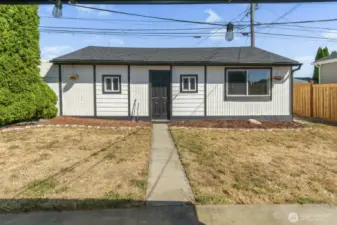 View of detached garage