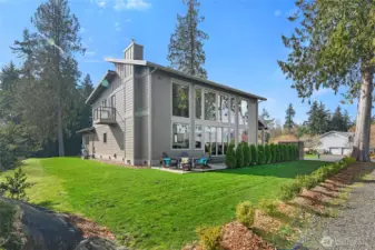 Facing north, the outdoor living spaces provide room to stretch, or sit and relax a while.