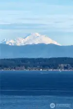 Mount Baker with Whidbey Island below.