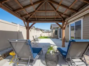 Enjoy relaxing under the gazebo.