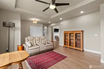 Rich bamboo flooring.