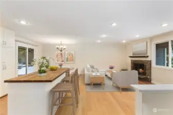 Kitchen into living space