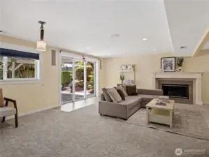 Featuring a cozy fireplace as a focal point.