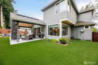High-end, soft, foot and pet friendly turf. Your easy, low maintenance yard will look this crisp year-round!