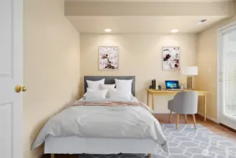 First level bedroom or office - full bath in the hallway