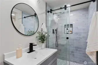 Guest Bathroom downstairs near the office and Family room