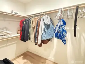 Walk-in closet off primary bedroom