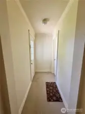 Hallway leading to back door