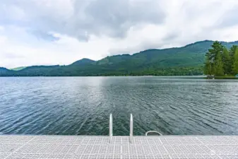 View from the dock towards the foothills.  Waterskiing, sailing, paddleboarding, kayaking...all about getting on the lake!