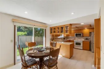 Sun filled eating area of kitchen