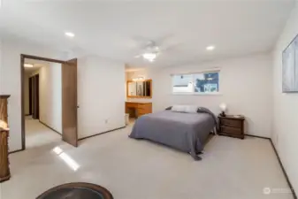 Primary large bedroom with walk-in closet