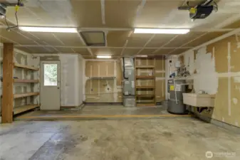 2 car garage with newer water heater and furnace.