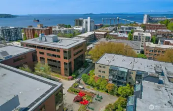 Alternate Ariel View of Expansive Exterior Courtyard Deck Area
