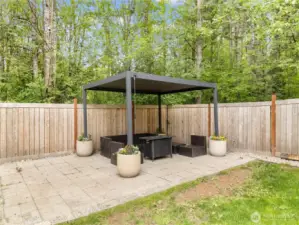 Pergola & patio furniture stay- giving you a head start on enjoying your backyard!