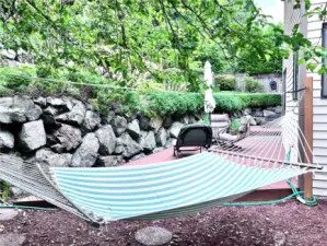 Hammock resting and area for suntan.