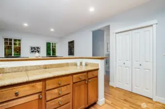 Kitchen pantry compliments ample storage.
