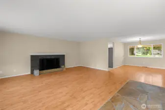 living room when walking in from front door - dining room area entrance