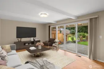 Virtually staged living room #2 - connected from kitchen