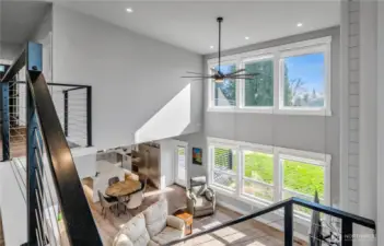 another view of living area from stairs