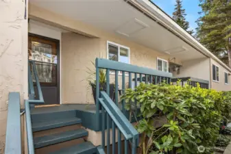 Welcome home!  You'll love coming home where you can enjoy sitting on your private front deck.