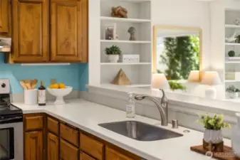 Beautiful cabinets and plenty of storage.