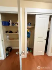 Storage and owners closet in 1 bed unit