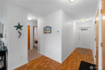 front hallway towards 2 bedroom