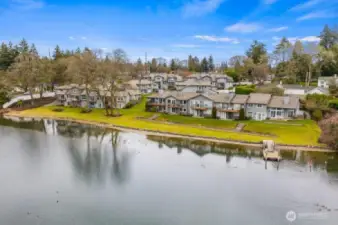 Water's Edge Condominiums. The dock on the right is part of the condo association amenities.