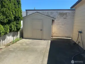 Outbuilding shed for additional storage