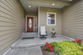 Entry with seating area at front door
