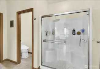 5 Piece Primary Bathroom complete with stand up shower, soaking tub, and His & Her sinks with tons of vanity storage
