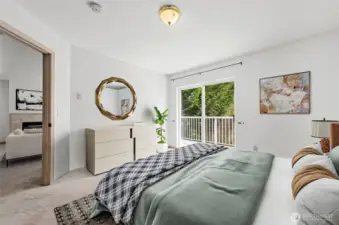 Guest Bedroom has Slider to the Deck.