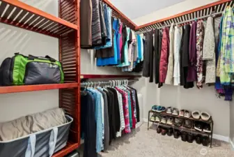 Priamry bedroom Closet with custom organizers