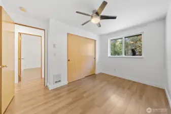 Bedroom with window and good size closet.