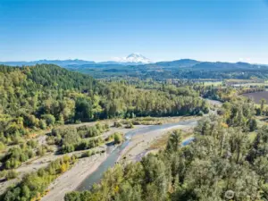 Carbon river, 30 miles and joins the Puyallup River at Orting.