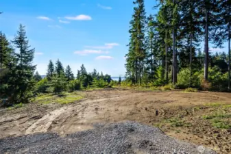 Bottom of driveway Looking across the property