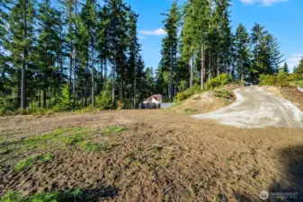 Looking up to Kingston Court - driveway