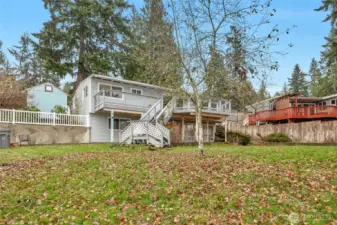 Looking east at the back of the home.