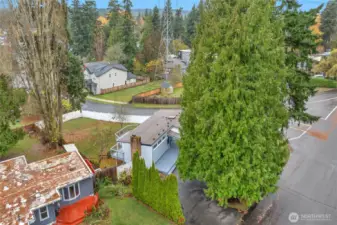 house and yard looking north west