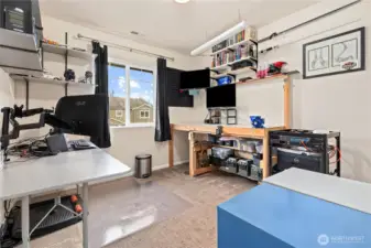 Bright bedroom with closet and neutral finishes, ready for multiple uses.
