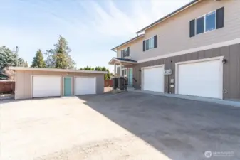 Spacious parking lot.