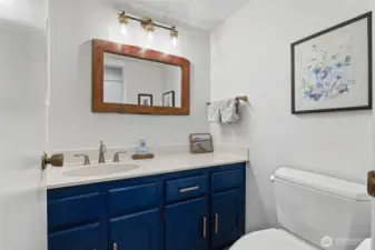 The main floor powder room