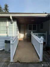 Looking up the ramp into the home.