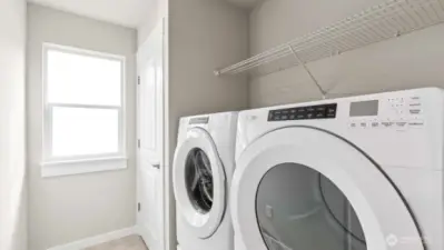 Upstairs laundry room, front load washer & dryer can be purchased as an option!