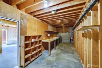 A part of the flex space beneath the garage is already set up to be a workshop. What will you do with this space?