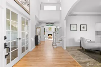 Entry with vaulted ceilings
