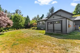 Back yard with view of 24'x12' shed